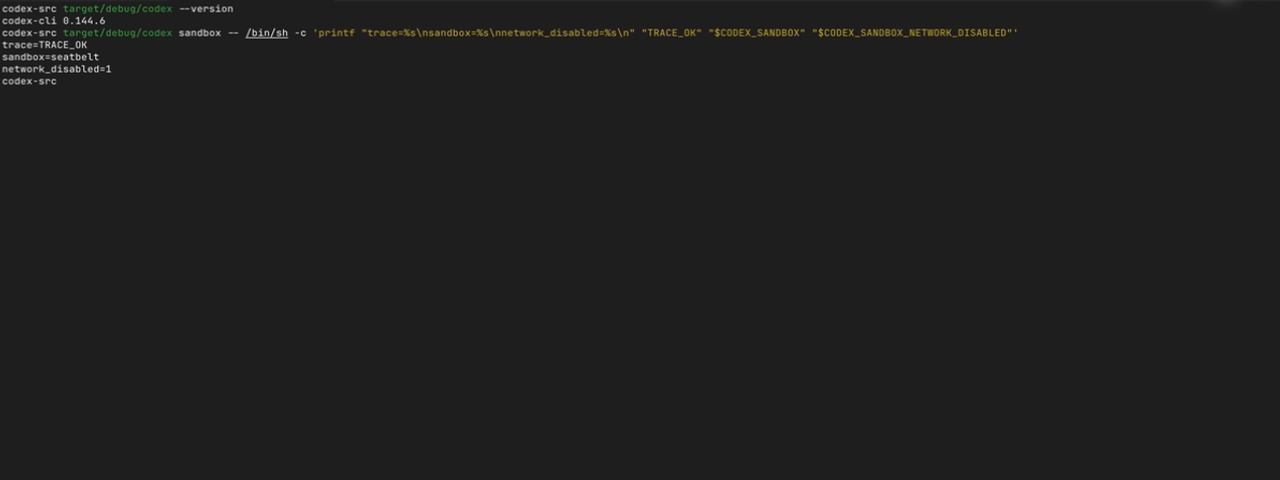 macOS Seatbelt 沙箱命令输出与环境标记