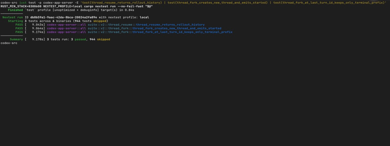 macOS app-server resume 与 fork 定向测试结果